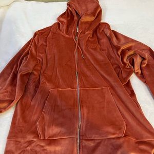 Victoria Secret orange velvet zip up jacket